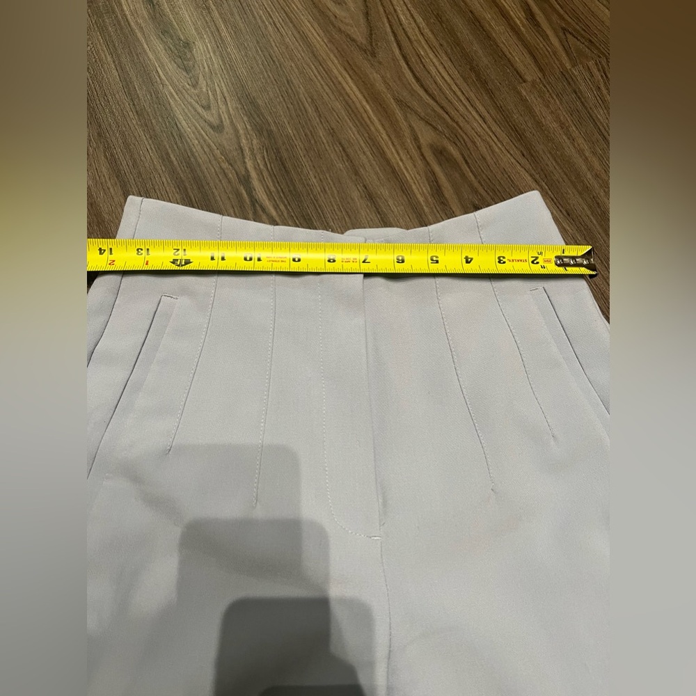ZARA WOMAN HIGH-WAISTED PANTS LIGHT BLUE - Picture 12 of 15
